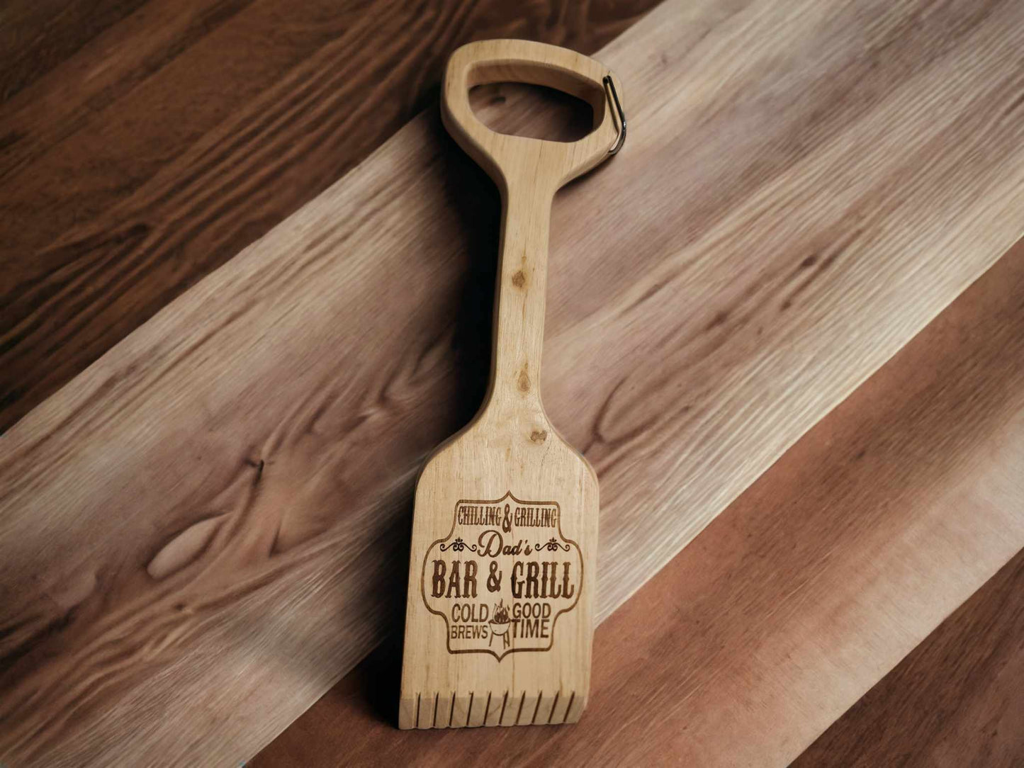 Wooden grill scraper
