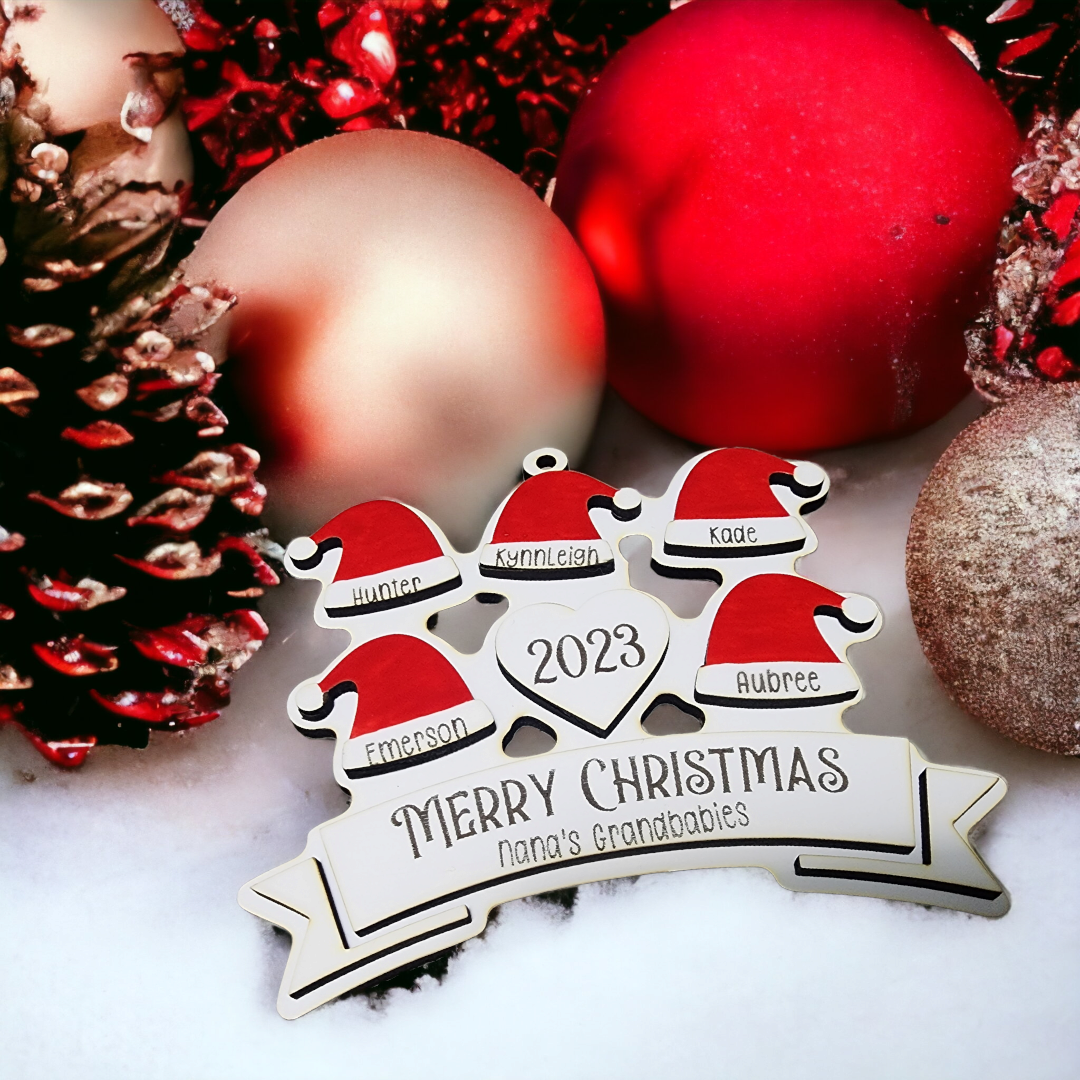 Personalized Santa Hat Christmas Ornament