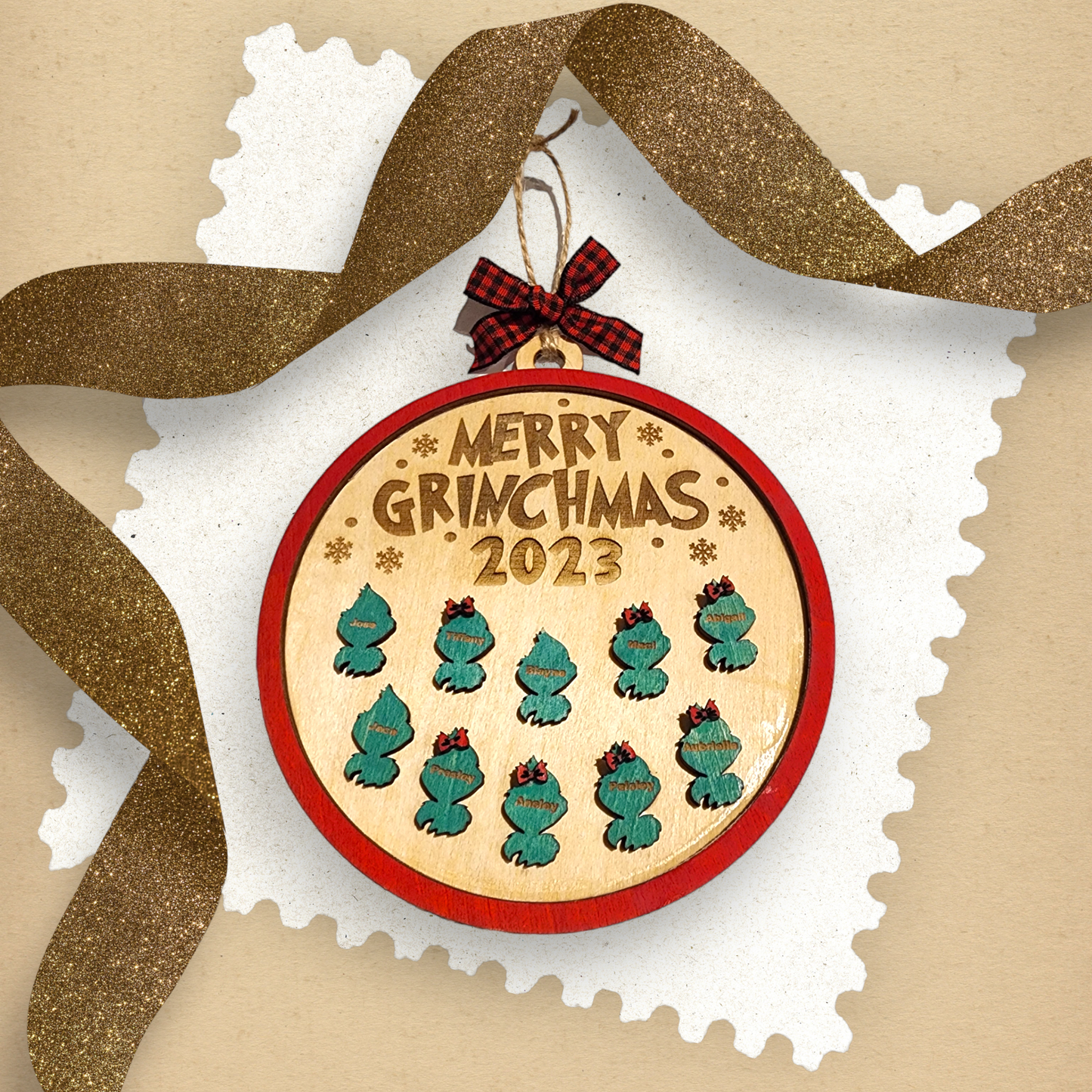 Personalized Family Grinchmas Christmas ornament