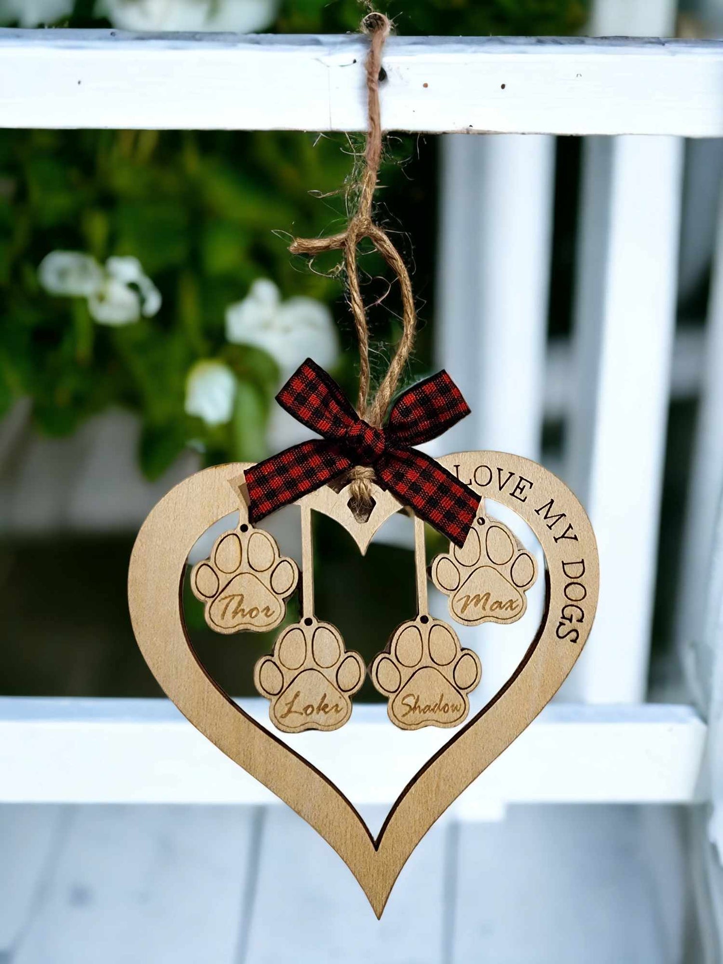 I love my dogs Christmas ornament