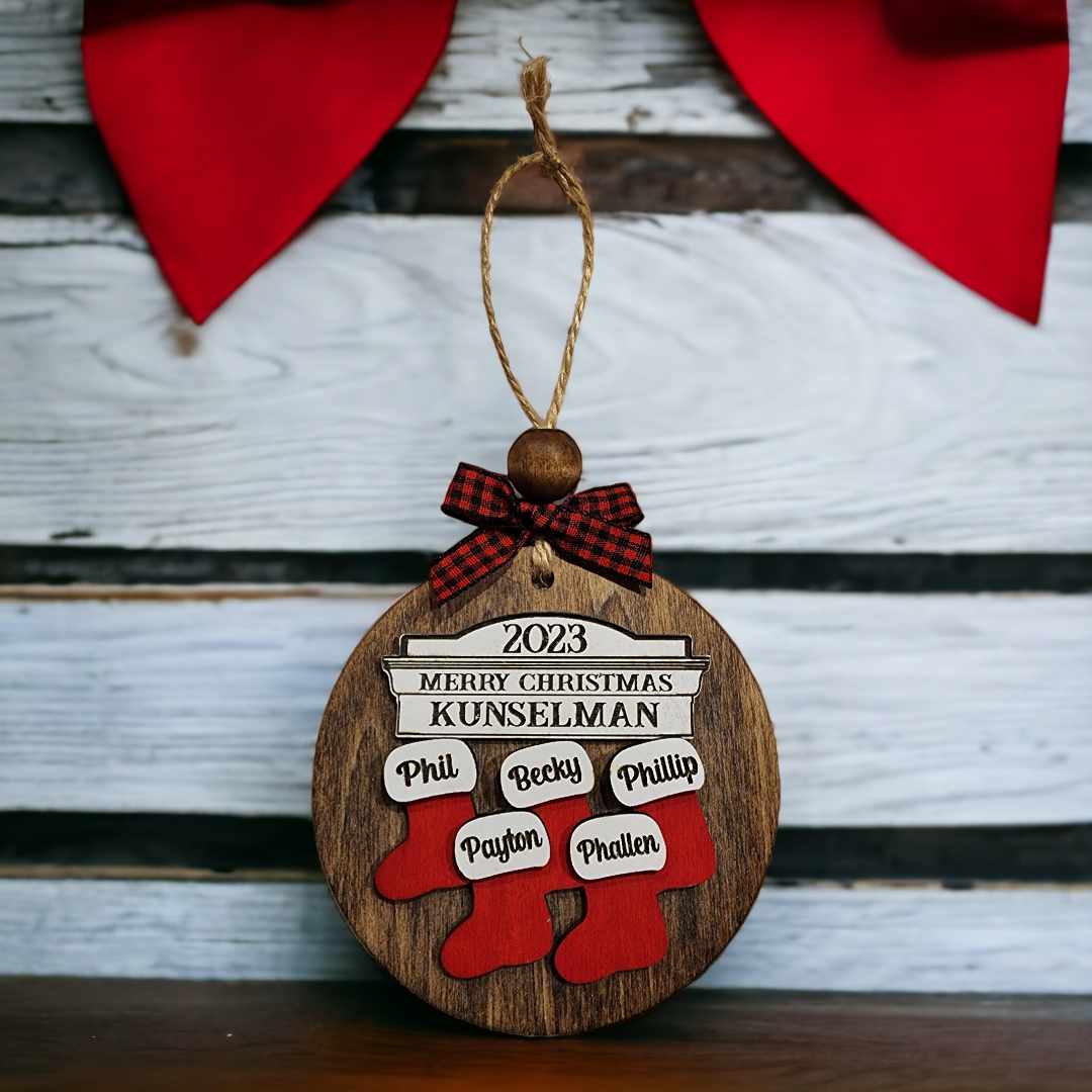 Personalized Family stockings Christmas ornament