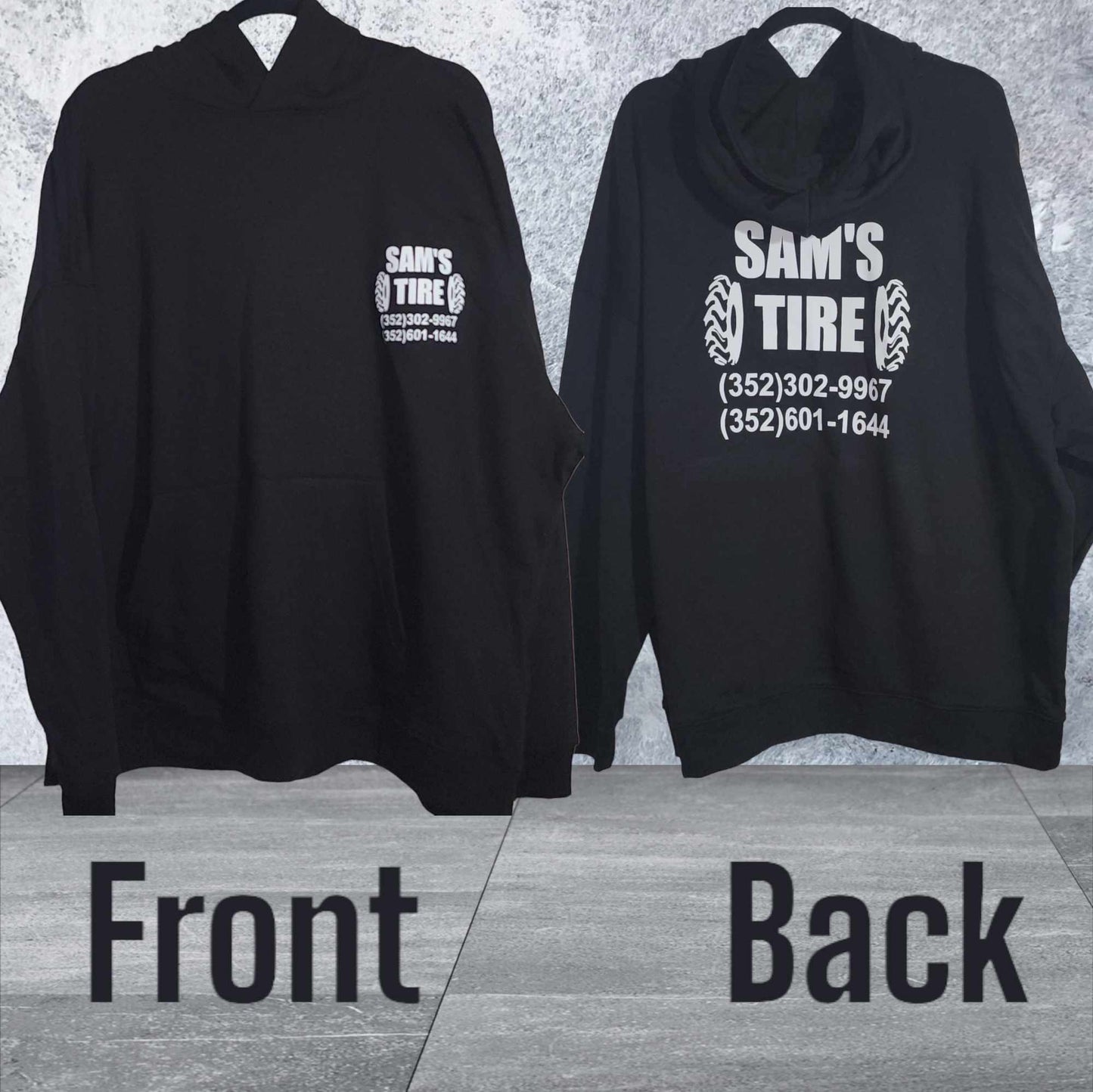 Hoodie with front pocket and back design of choice
