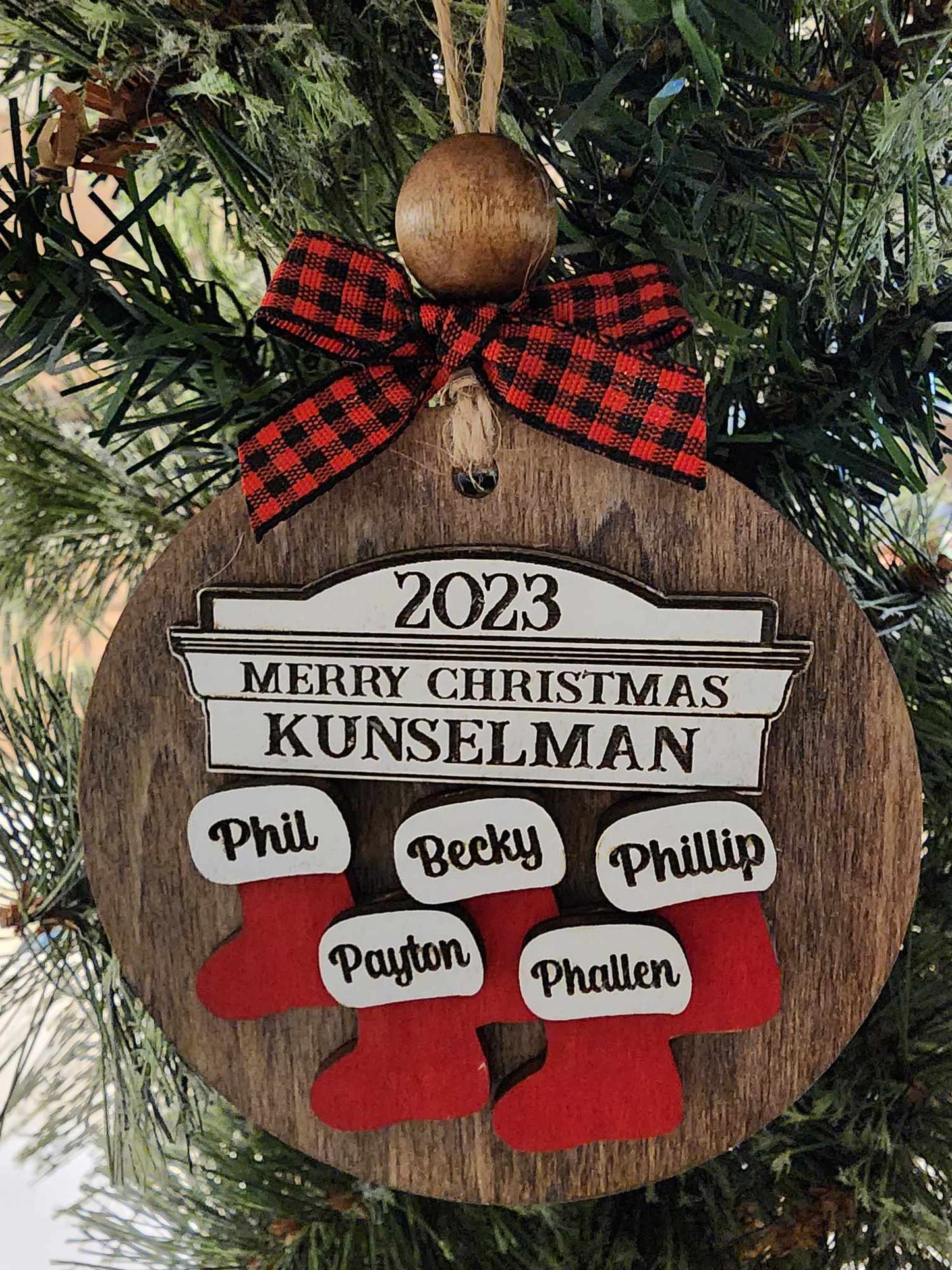 Personalized Family stockings Christmas ornament