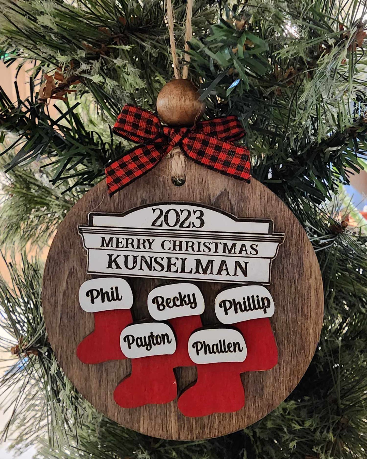 Personalized Family stockings Christmas ornament