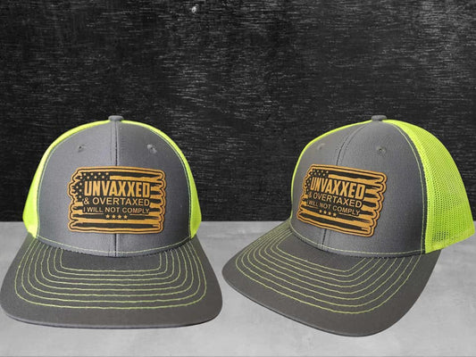 Unvaxxed & overtaxed I will not comply trucker hat