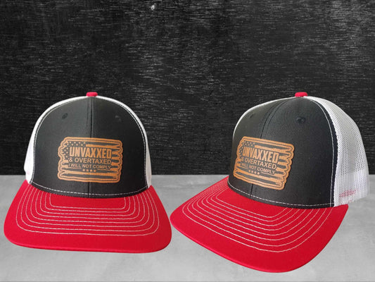Unvaxxed & overtaxed I will not comply trucker hat