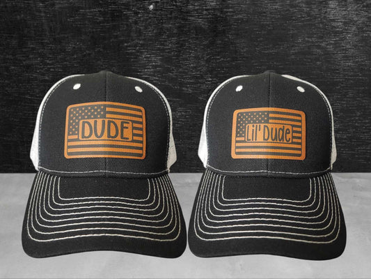 Dude & Lil' Dude trucker hat set