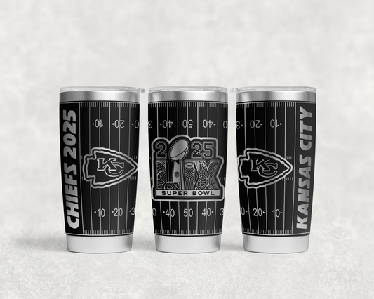 Kansas City Chiefs Super Bowl 2025 tumbler wrap