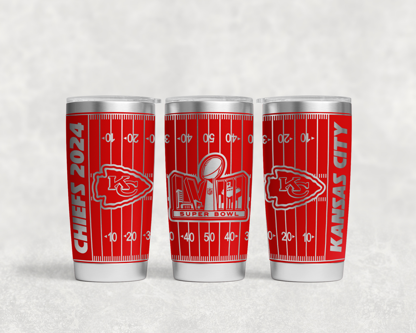 Kansas City Chiefs Super Bowl 2024 tumbler wrap