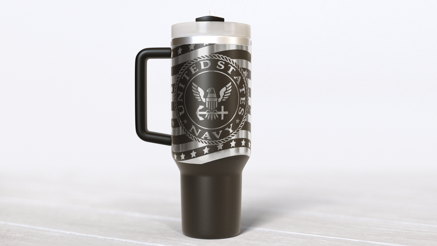 Navy tumbler wrap 40oz top