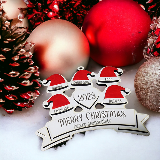 Personalized Santa Hat Christmas Ornament