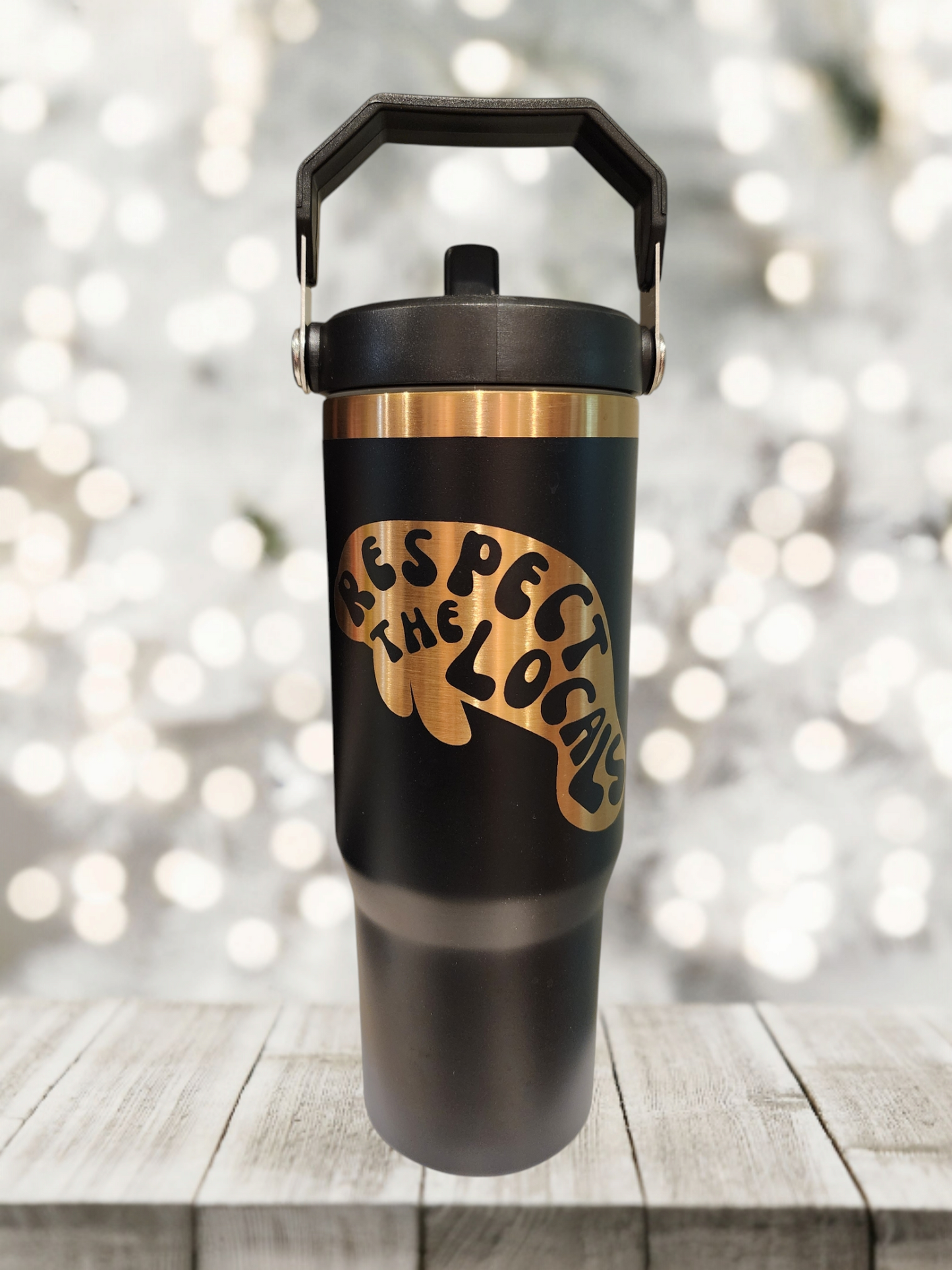 Respect the locals 30oz flip top tumbler