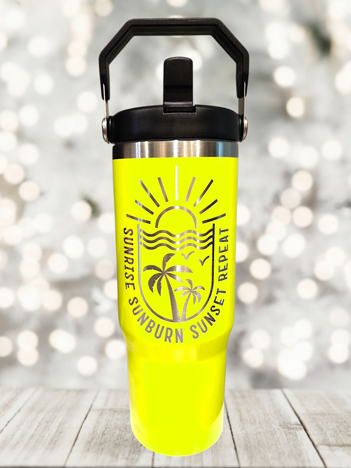 Sunrise sunburn sunset repeat 30oz flip top tumbler