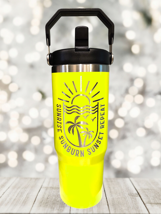 Sunrise sunburn sunset repeat 30oz flip top tumbler