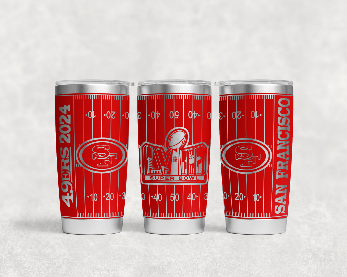 San Francisco 49ers Super Bowl 2024 tumbler wrap