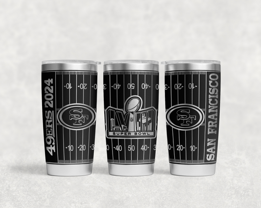 San Francisco 49ers Super Bowl 2024 tumbler wrap