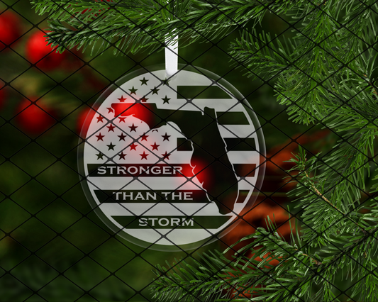 Stronger than the storm Florida: choose between wooden or clear acrylic ornaments
