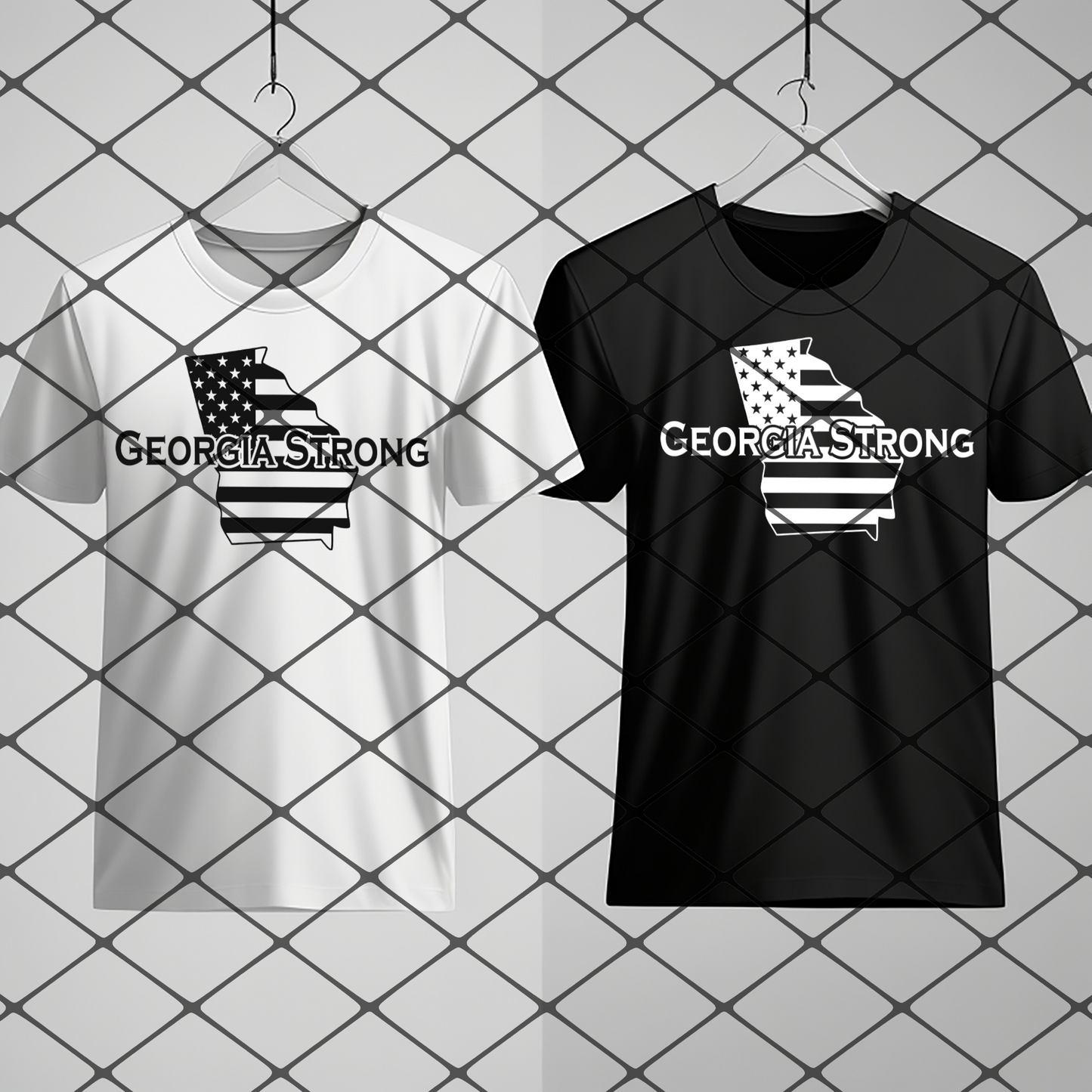 Georgia Strong: choose between white and black shirts