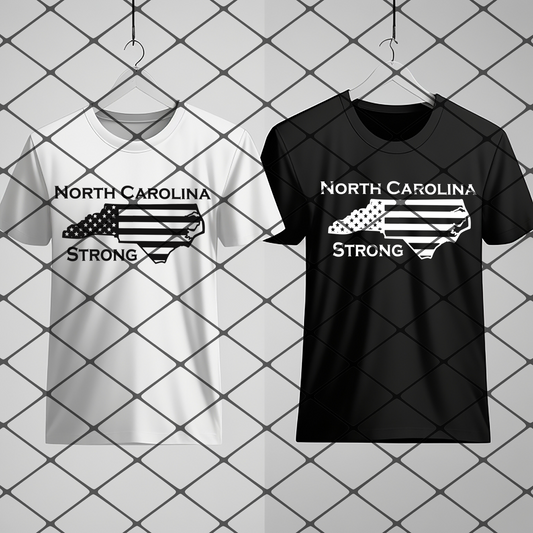 North Carolina Strong: choose between white and black shirts