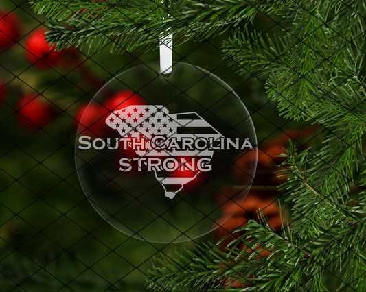 South Carolina Strong: choose between wooden or clear acrylic ornaments
