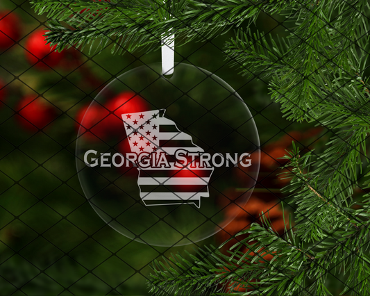 Georgia Strong: choose between wooden or clear acrylic ornaments